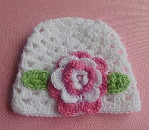 Ukamshop Schöne Mädchen Baby Luxus große Blume Haarband Wollmütze Stirnband Beanie rosa - 3
