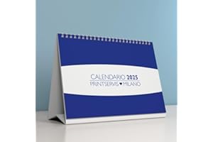 PRINTSERVIS Calendario da Tavolo Personalizzabile 2024/2025 - Design Artistico e Creativo, Formato 215x148.5mm, Ideale per Ufficio, Casa e Scuola (Artistico Stimola Creativita 3) (Blu)