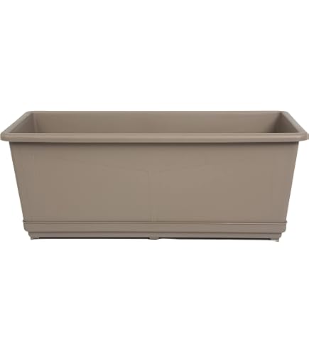 Vaso per piante ovale DAVINE, ceramica, grano, terracotta, 19,5x9,5x11cm