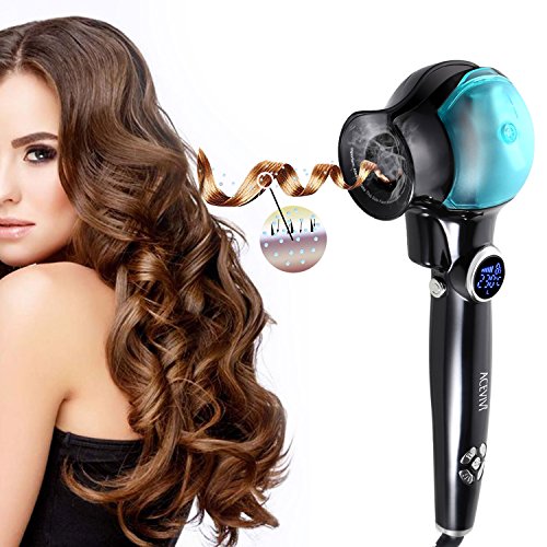 ACEVIVI Dampf Negative Ionen Lockenstab Curler Lockendreher mit EU Stecker LCD Schwarz