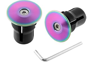 MUQZI Bouchons d'extrémité de guidon de vélo en alliage arc-en-ciel