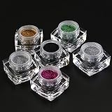 RUIMIO Glitzer Lidschatten Augen und Nagel Glitzer Puder  inkl 2 Kleber  mit Lidschattenpinsel 6 Farben - 