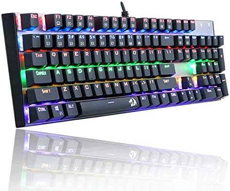 XWEM Gaming keyboard, wired 104-key full plug-in full-key no-green axis keyboard waterproof and dustproof mechanical keyboard, support for home games office use