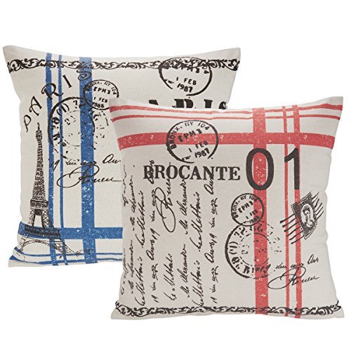 Avanzza 2er-Set Kissenhülle / Kissenbezug 40x40 cm für Kissen, Sofakissen / Sofa Kissen und Dekokissen / Deko Kissen aus der Linie Shabby Chic