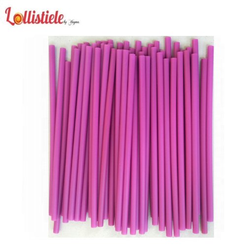 Preisvergleich Produktbild Cake Pops - Lollipop Sticks farbig - 100 Stück - 11,5 cm Länge (violett)