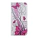 iPhone 5S Case,iPhone 5 Cover,Flip Case for iPhone 5/5S ,Ukayfe iPhone 5/5S Elegant Red Butterfly Flower Pattern PU Leather Flip Wallet [Stand Feature] Flip Folio Protective Skin Case for iPhone 5/5S with 1 x Black Stylus (Today is Lovely Day)