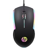HP M160 USB Kablolu Optik Gaming Mouse - Kaydırmaz Rubber Doku &amp; Terletmeyen (Soft-Touch Y&uuml;zey), RGB LED Aydınlatmalı ,1000 D