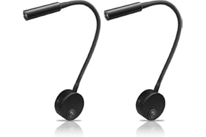 Artpad 2 Pack Negro apliques pared dormitorio - Iluminación blanca cálida suave, 3W, interruptor de botón, brazo de flexión de 360° - Ideal lampara pared para dormitorio, sala de estar, iluminación de