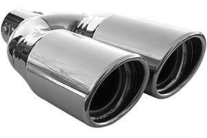CARJOY Universale 5903 Silenziatore sportivo in acciaio inossidabile con punta di scarico a doppia estremita per scarico auto