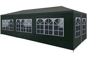 Festnight Carpa de Jardín con Paredes Laterales y Ventana para Celebraciones 9x3 m, Impermeable y Resistente a Los Rayos UV, Verde
