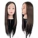 Hairdressing 70% Deep Brown Professional Real Hair 26 Inch,CoastaCloud Training Mannequin Head Hairdresser Human Hair with Clamp