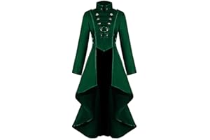 NUSGEAR Moda Chaqueta Mujer Medieval Steampunk Gótico Abrigo de Otoño Tops Retro Vestido Manga Larga Chaqueta de Botón Outwear Tops Camiseta Chaqueta Halloween Talla Grande vpass