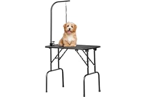 Yaheetech Stół do przycinania dla psów i zwierząt domowych, stół do strzyżenia w zestawie z regulacją wysokości, antypoślizgowy, składany, stabilny