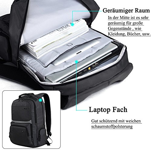 Laptop Rucksack 17 3 Zoll  DTBG Nylon ger  umig Anti-Tr  ne Daypack Reiserucksack Business Rucks  ke College Studenten Schultertasche Schultasche pass