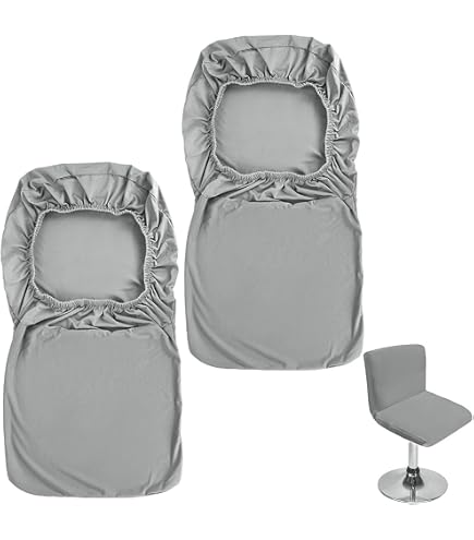 Coprisedie Elasticizzato In Velluto Per Sgabelli Bar – Sfoderabile E Antiscivolo (Grigio Azzurro, Confezione Da 2) - 4