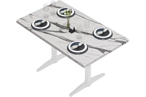 ‎GGMMÖBEL GGMMÖBEL WERZA | Werzalit Tischplatte | Weiß Marmor | B:T 120 x 70 cm | Topalit Tischplatte