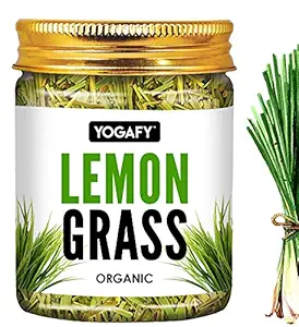 YOGAFY - Organic Lemongrass Herbal Tea Leaves I Boost Metabolism Used for Detox |100g - 50 Cups |