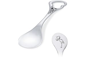 AMBEDORA Children's Christening Gift, Small Silver Spoon with Engraving, Genuine Sterling Silver, Gift for Birth