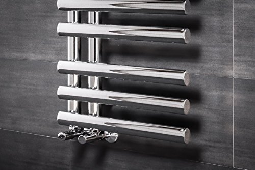 Kristiansund Handtuchheizkörper 1200 x 450mm Chrom mit elektrischem Thermostat Element - 3