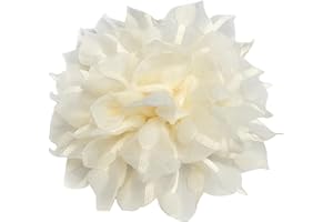 IMINI Delicata spilla a forma di fiore in pizzo fatta a mano, 11 cm, doppia clip, gioiello per matrimoni, banchetti e feste, elegante accessorio regalo per abiti e abiti, Grande, Tessuto