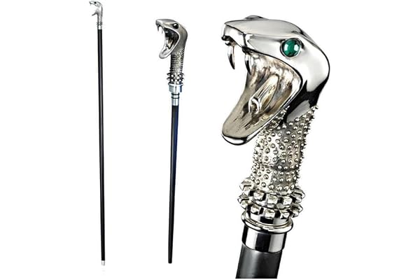 The Noble Collection Harry Potter Lucius Malfoy Cane with Wand - 46in (117cm) Replica Walking Stick with Snake Head - Officially Licensed Harry Potter Film Set Movie Props Gifts