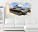 Produktbild 3D Wandtattoo Panzer Waffe Krieg Kanone Armee Tapete Wand Aufkleber Wanddurchbruch Deko Wandbild Wandsticker 11N2145, Wandbild Größe F:ca. 97cmx57cm