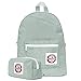 Produktbild ililily Solid Farbe Mickey Maus Flicken Mini Rucksack Schule Rucksack Tasche (Small, Grey Set)