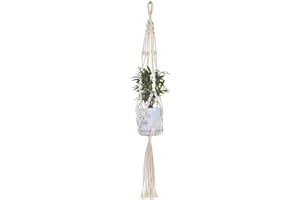 TIANLIN Maceteros Colgantes Exterior, Colgador para Plantas, Macramé Perchas de Plantas, Cuerda de Puro Algodón Tejida a Mano, Apta para Colgar Plantas de Interior y Exterior