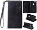 Produktbild Lonchee Google Pixel Wallet Tasche Brieftasche Schutzhülle , geprägten Design Hochwertige PU Leder Folio Tasche Case Hülle im Bookstyle mit Standfunktion Kredit Kartenfächer (schwarz)