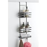 Geseus &Uuml;&ccedil; Katlı Asmalı Banyo Duş Rafı Siıyah LM580