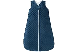 TURMIN Sac de Couchage pour Bébé 2.5 TOG, Gigoteuse Hiver Doux Coton Biologique Turbulette pour Bébé Garcon Fille Naissance, Bleu Foncé, M(6-12 Mois)