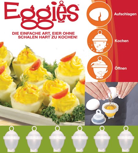 spécifications Lot de 6 cuit oeuf moule eggies cuisson au bain-marie ou au micro-ondes
