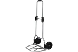 sogesfurniture Chariot de Transport en Métal, Diable Pliable, Diable de Manutention, Chariot Déménagement, Diable Escalier avec 2 Roues, Corde Pratique pour Transport de Marchandises, Voyage, Shopping