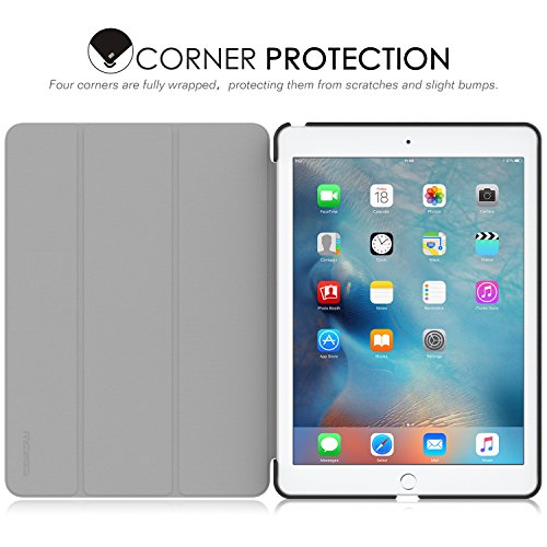 MoKo Hülle für iPad Pro 9.7 – Ultra Lightweight Slim PU Leder Tasche Schutzhülle Schale Smart Shell Case mit Auto Schlaf / Wach Funktion und Standfunktion für Apple iPad Pro 9.7 Zoll Tablet, Nachlicht - 7