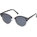 Amazon Brand – Hikaro Polarised Retro Semi-Rimless Unisex Sunglasses,UV Protection,TR90 Metal