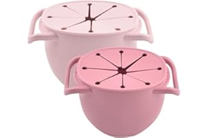 XQMMGO 2 Stück Snackbecher Silikon | Baby Snackschale für unterwegs | Snack Becher faltbar für Kleinkinder Jungs & Mädchen,350 ml
