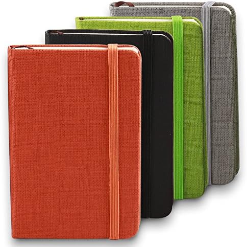Makimoo Classic Soft Touch Notebook, Soft Feel Hardcover Writing Notebook 143x90mm 200 Page, Pack of 4