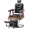 Polironeshop Hornet Poltrona Professionale per Barbiere Parrucchiere Tattoo (Nero)