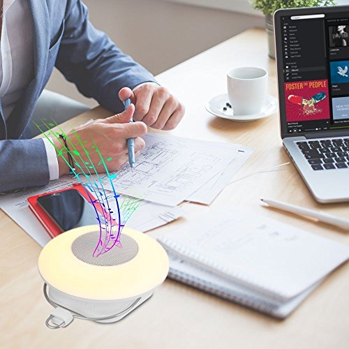 Preisvergleich Produktbild ELINKUME® Drahtlose Bluetooth Lautsprecher Lampe, Multifunktionale Hallenbad Outdoor BeleuchtungCamping Lampe + Radio + Musik-Player + Kleine Nacht Licht,Buntes Dimmen, 3 Helligkeit Justierbar
