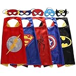 Zaleny Superhero Dress Up Costumes 5 Satin Capes with Felt Masks