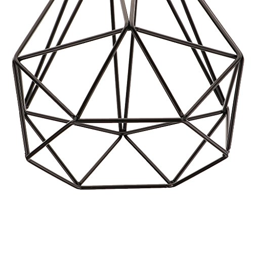 MagiDeal Vintage Metall Diamant Form Anhänger Deckenleuchte Lampe Käfig Lampenschirm Dekor – Schwarz - 7