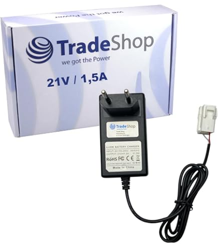 Chargeur 21V/1,5A Pour Batteries Li-ion 20V - Compatible Worx, Landxcape, Kress, Scheppach - Protection Surcharge Et Surchauffe - 6