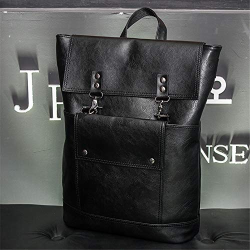 Preisvergleich Produktbild WMQQ Pu-Rucksackpu-Leder Kulturbeutel Weibliche Tasche Koreanische Männliche Studententasche Reisetasche Sporttasche Schwarz