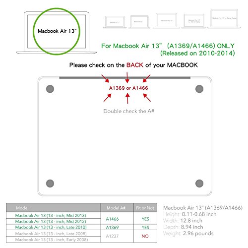 Pasonomi   MacBook Air 13 H  lle - Ultra D  nn Plastik Hartschale Case Cover Schutzabdeckung Etui f  r Apple MacBook Air 13 3   A1466   A1369   Z-Gala
