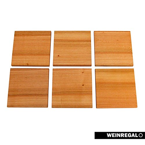 WEINREGALO Untersetzer Kirsche | 10 x 10cm für Gläser aus Holz – 6er Set – Glasuntersetzer für Tisch und Bar - 2