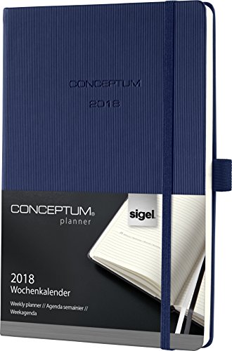 Preisvergleich Produktbild Sigel C1862 Wochenkalender 2018, ca. A5, Hardcover, dunkelblau, CONCEPTUM - viele Modelle