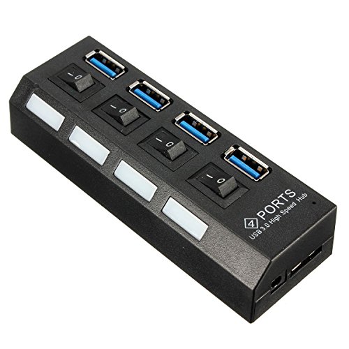 FamilyMall(TM)4 Ports USB 3.0 HUB Verteiler Adapter + Kabel und Netzteil EU Stecker Reise - 3