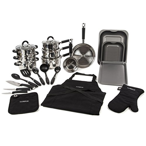 Tower Essentials Stainless Steel Kitchen Set, 22-Piece