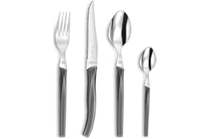 Lou Laguiole Rising Sun - Ménagére 24 pièces, Acier inoxydable, Gris