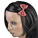 Girl Ladies Fashion Diamante Crystal Stone Bow Hair Clip With Various Colours (Small Bow - Red)